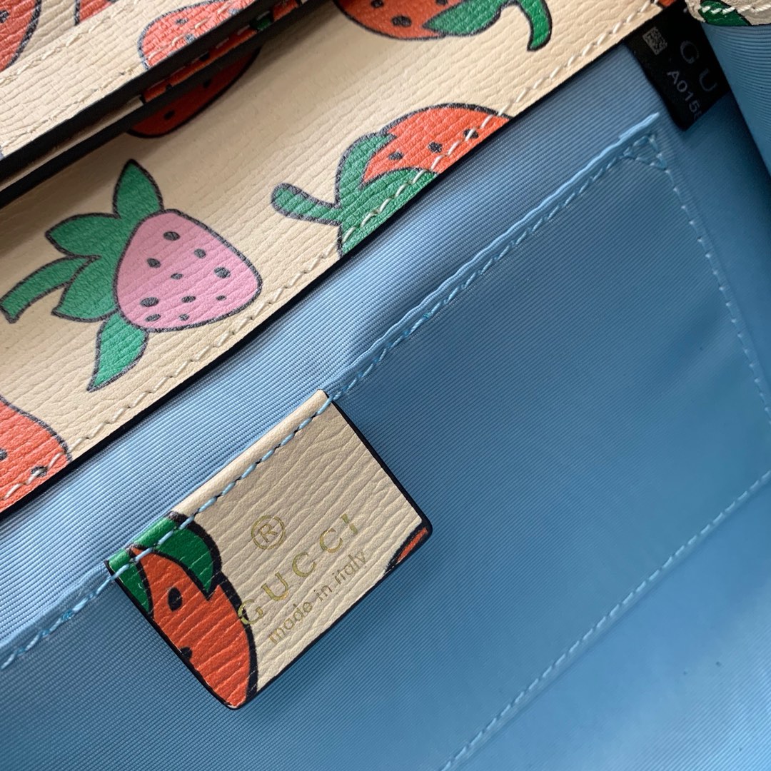 一件代发 Gucci古奇最新款 ZUMI系列手提包链条单肩女包24CM 草莓图案