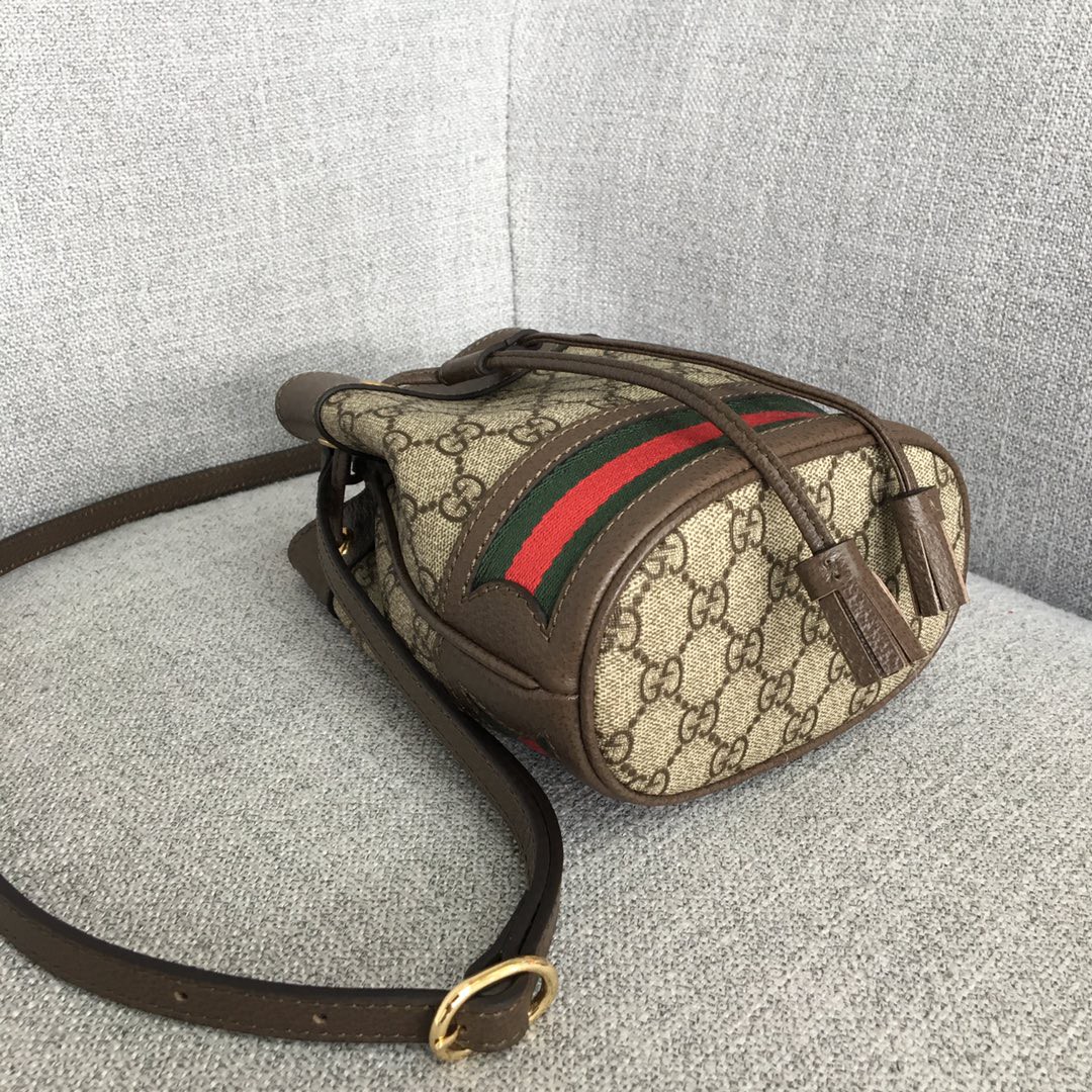 Gucci古奇新款经典双G面料mini迷你水桶包斜挎女包19cm-广州白云皮具城_广州包包批发市场