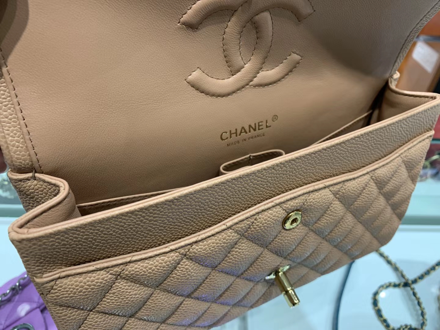 Chanel（香奈儿）cf # 链条包 卡其色 金扣 30cm