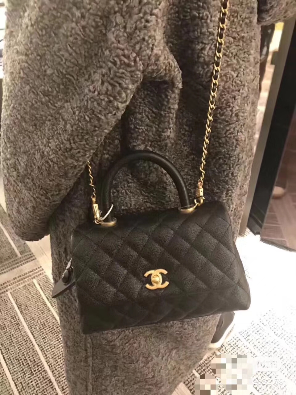 Chanel（香奈儿）19bag 口盖包 # 黑色 小羊皮 26cm