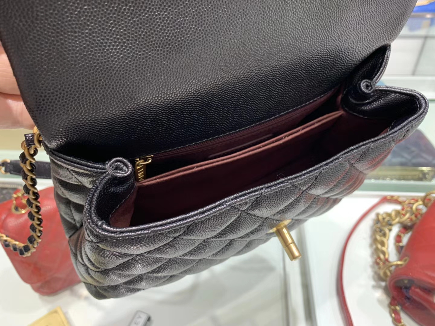Chanel（香奈儿）coco handle 链条包 小号 黑色 金扣 24cm
