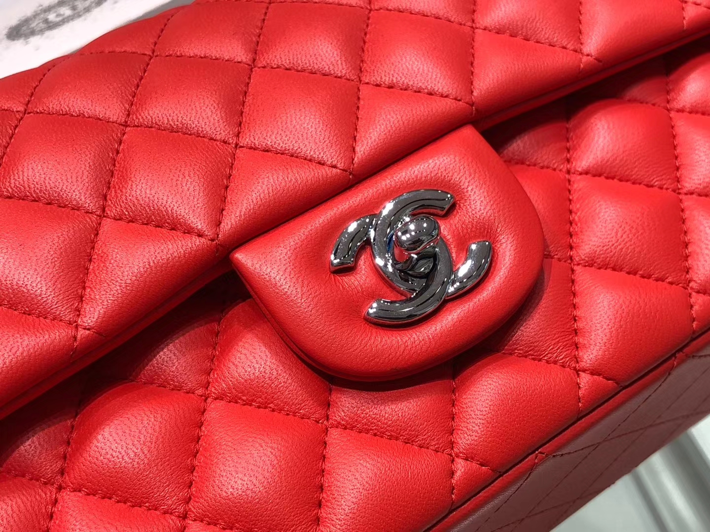 Chanel（香奈儿）cf # 链条包 中国红 银扣 银链 25cm