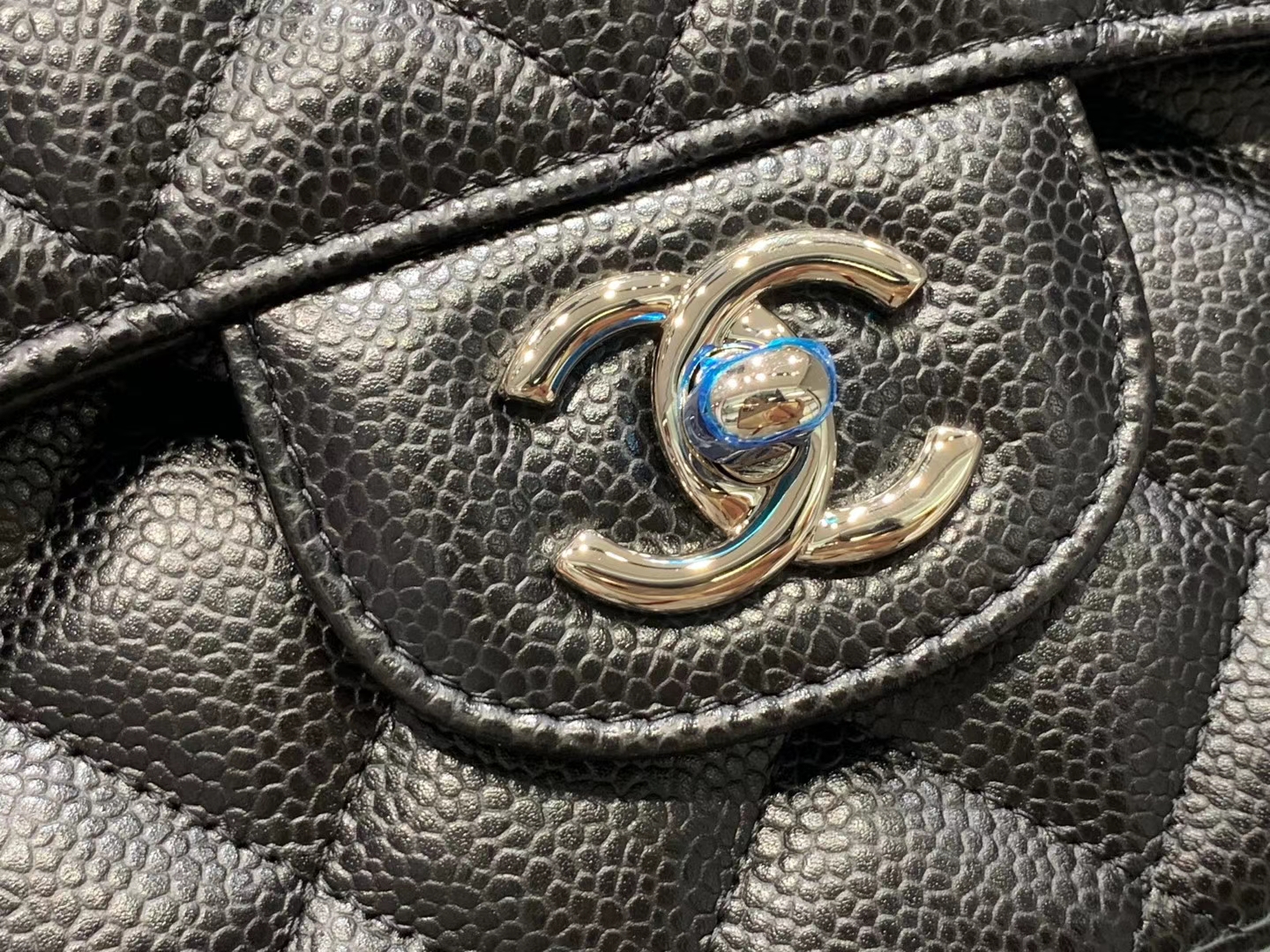 Chanel（香奈儿）cf jumbo 链条包 经典黑 银扣 银链 30cm