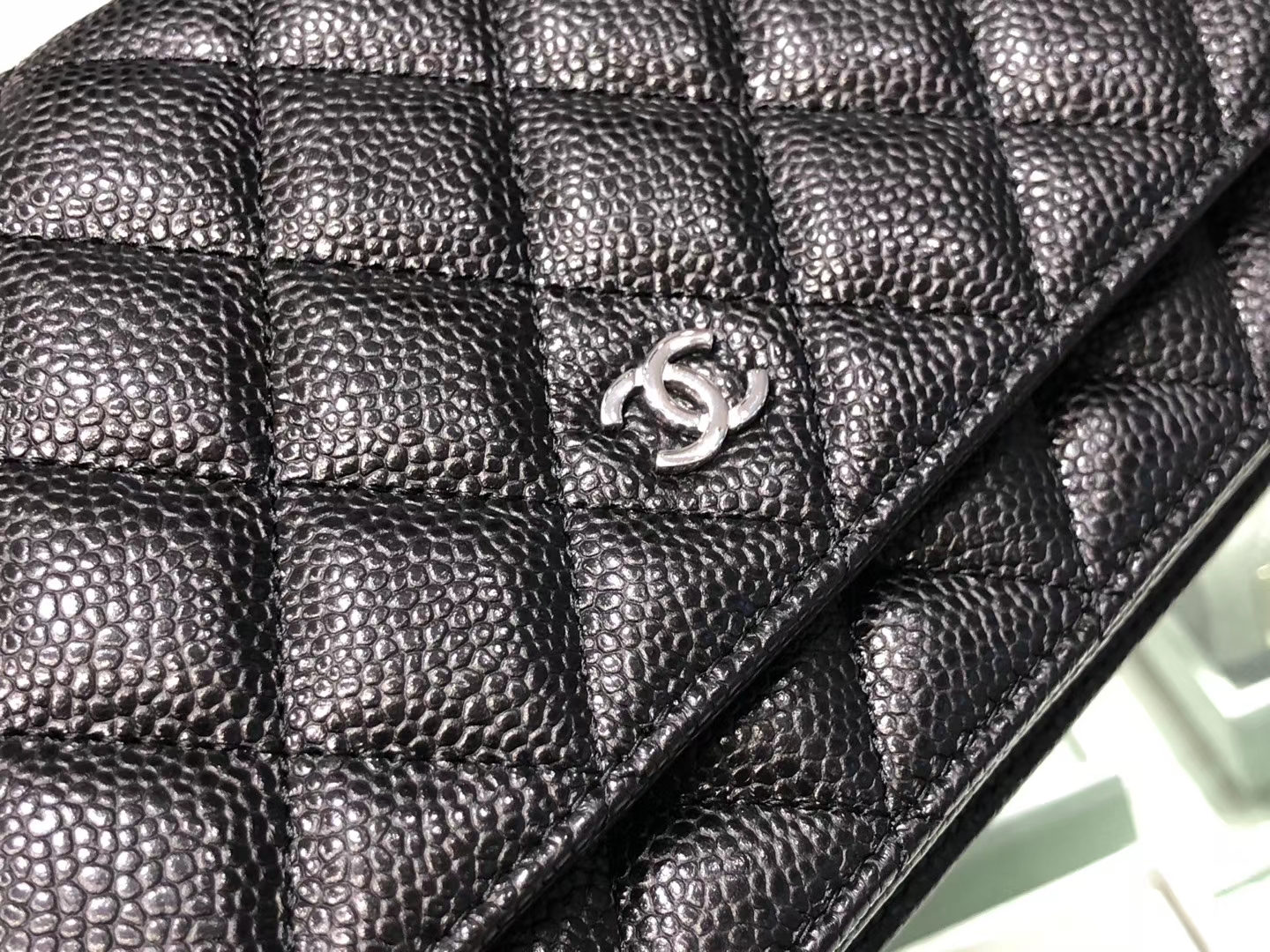 Chanel（香奈儿）最火 woc 发财包 链条包 黑色 银扣